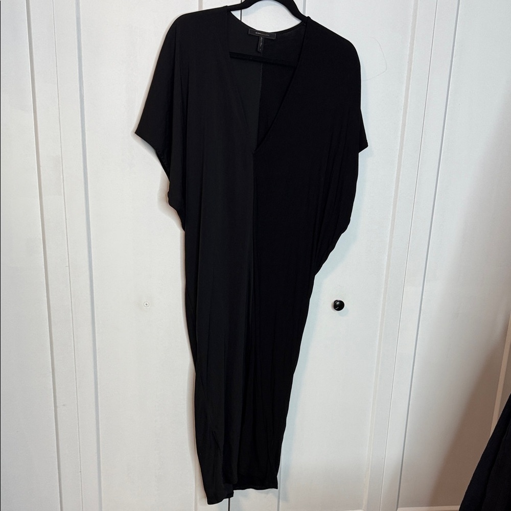 BCBGMaxAzria Classic Black Midi Dress - Two Tone fabric type - Small